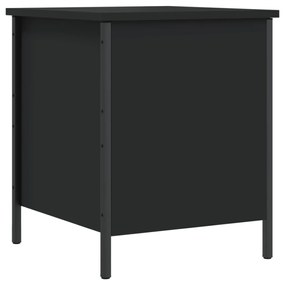 Panca portaoggetti nera 40x42,5x50 cm in legno multistrato