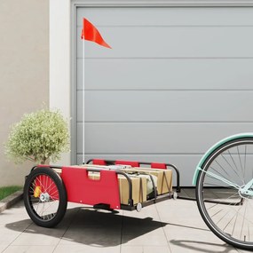 Rimorchio Da Bici Rosso Oxford E Ferro /