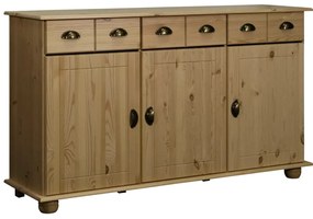 Credenza 134x39x79,5 cm in Legno Massello di Pino