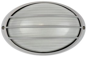 Plafoniera E27 IP54 Grigia 214x142mm con Griglia Colore Grigio