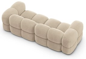 Divano beige con rivestimento in velluto 250 cm Loretto – Cosmopolitan Design