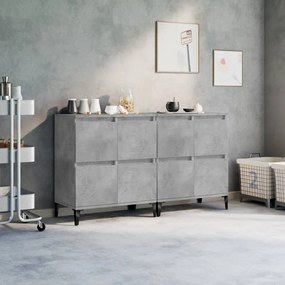 Credenze 2pz Grigio Cemento 60x35x70 Cm İn Legno Multistrato /