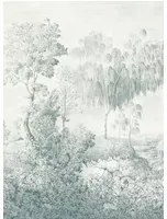 Sanderson Carta da parati panoramica Highgrove Arboretum - Ether Blues