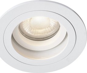 Set di 6 faretti da incasso moderni bianchi orientabili e inclinabili IP44 - Chuck