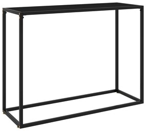 Tavolo consolle nero 100x35x75 cm in vetro temperato