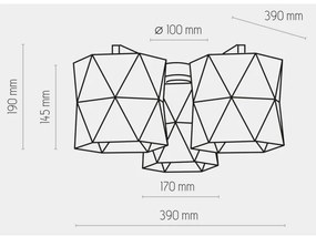 Lampadario da superficie SIRO 3xE27/15W/230V bianco/argento