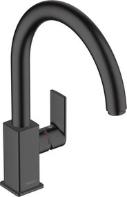 Rubinetto da cucina fisso a collo di cigno Vernis Shape nero verniciato opaco HANSGROHE