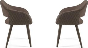 Sedia pranzo ecopelle Marrone - imbottita LIVING 2 sedie