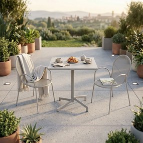 OPERA - set tavolo in alluminio cm 70 x 70 x 73 h con 2 poltrone Maris