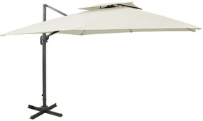 Ombrellone A Sbalzo Con Doppia Copertura 300x300 Cm Sabbia /