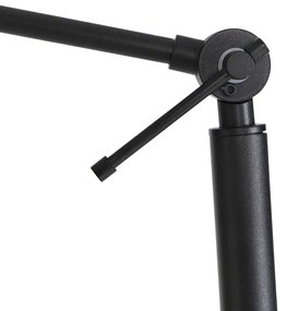 Lampada da terra nera con paralume grigio chiaro 50 cm regolabile - Editor