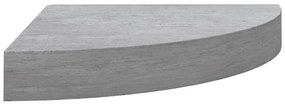 Mensole angolari 2pz grigio cemento 35x35x3,8 cm in mdf