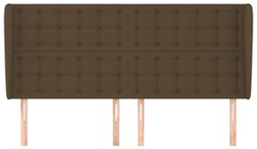 Testiera ad orecchio marrone scuro 203x23x118/128 cm in tessuto