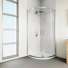 Box doccia con ingresso angolare scorrevole Verve quadrante L 90 x L 90 x H 190 cm in vetro, sp. 6 mm vetro senza finitura / trasparente cromo