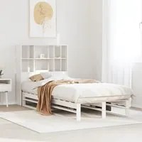 Letto Libreria senza Materasso Bianco 75x190 cm Legno Massello 3323936