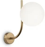 Applique Contemporanea Rendez-Vous In Metallo Ottone 1 Luce E Diffusore Bianco