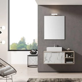Mobile da bagno sospeso sotto lavabo Petra L 100 x H 40 x P 45.5 cm bianco, 1 cassetto