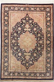 Ghom Tappeto persiano 140 x 190 Nero (Iran) Annodato A Mano