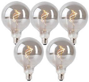 Set di 5 lampadine LED E27 dimmerabili fumé G125 4W 130 lm 1900K