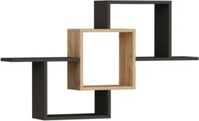 Mensola Sospesa 3 Vani A Cubo Design Moderno 120x22x80 Elena Rovere Antracite