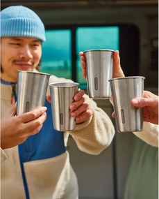 Tazze da viaggio in set argentate in acciaio inox 4 pz 500 ml – Black + Blum