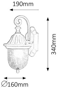 Rabalux 8388 - Applique da esterno SYDNEY 1xE27/60W/230V
