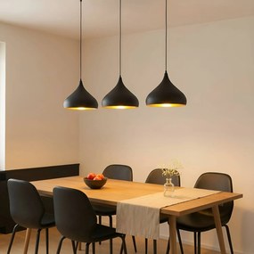 Lampada a sospensione Elamira Lindby, dimmerabile, Nero, Soggiorno / Sala da pranzo, Metallo, Moderno, Lampada a sospensione