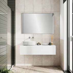 Mobile da bagno sospeso sotto lavabo Step L 120.3 x H 30 x P 46 cm bianco cannettato, 1 cassetto