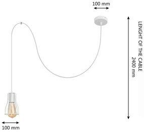 Lampadario a sospensione con filo TUBE LONG 1xE27/15W/230V bianco