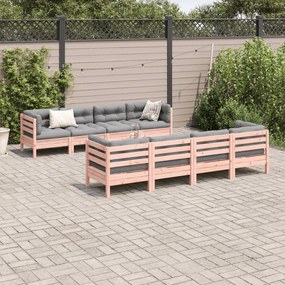 Set divani giardino 9 pz cuscini legno massello abete douglas