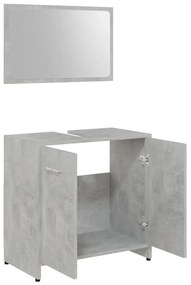 Set mobili da bagno grigio cemento in legno multistrato