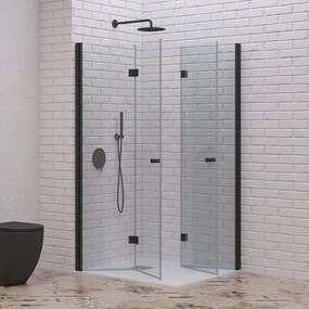 Box doccia 70x70 cm doppia apertura a libro colore nero | KS7000N - KAMALU