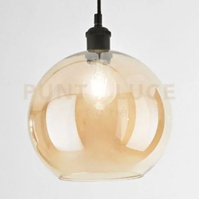 Vetro soffiato ambra specchiato sphere rosnone non incluso con for...