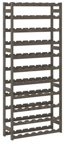 Portabottiglie per 77 bottiglie grigio legno massello di pino