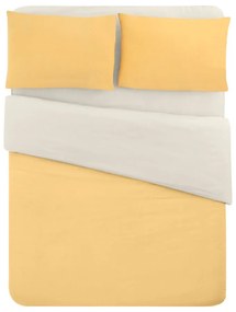 Lenzuolo matrimoniale in cotone giallo e panna / lenzuolo matrimoniale esteso 200x220 cm - Mila Home