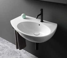 Ceramica Globo Mode Me070d Lavabo 70x45 Sospeso con vasca a destra Bianco lucido