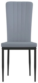 Sedie da pranzo 4 pz grigio chiaro in velluto