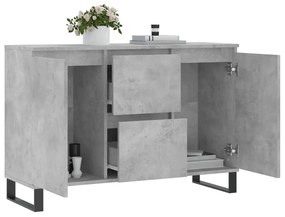 Credenza grigio cemento 104x35x70 cm in legno multistrato