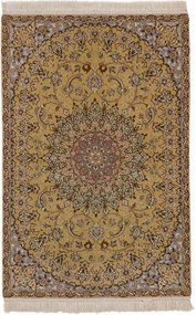 Isfahan Tappeto 160 x 110 Beige (Iran) Annodato A Mano