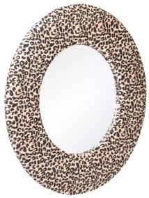 Specchio da parete 48 x 2 x 48 cm Tessuto Sintetico Leopardo DMF