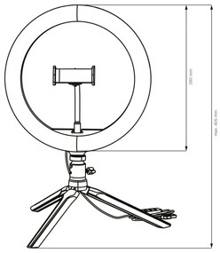 Lampada LED dimmerabile con stativo e supporto per vlog LED/10W/5V 2700-6500K