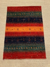 Loribaft Tappeto 60x90 Verde (Iran) Annodato A Mano