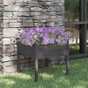 Fioriera Da Giardino Grigia 70x70x70 Cm Legno Massello Di Pino /