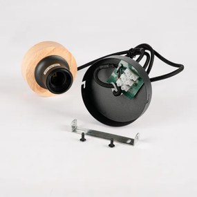 Brilagi - Lampada a sospensione con cavo BASKLITE 1xE27/15W/230V legno di caucciù/nero