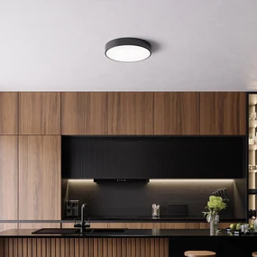 TEMAR LIGHTING Plafoniera Cleo, Ø 50 cm, IP54, nero, metallo, E27