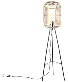 Lampada da terra rustica intelligente in rattan con WiFi A60 - Manila