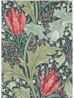 Morris & Co Carta da parati Lent Lily - Indigo/ Madder