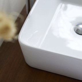 Tikamoon - lavabo lavandino vasca da appoggio ceramica bianco bianca bagno