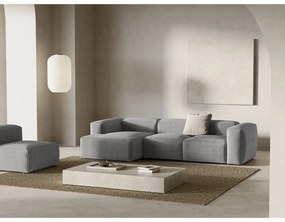 Divano angolare grigio chiaro (con penisola a sinistra/con chaise lounge) con rivestimento in velluto a coste Bergamo – Cosmopolitan Design