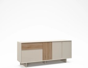 Cassettiera beige/di colore naturale con effetto rovere 180x76x45 cm Carpi – Marckeric